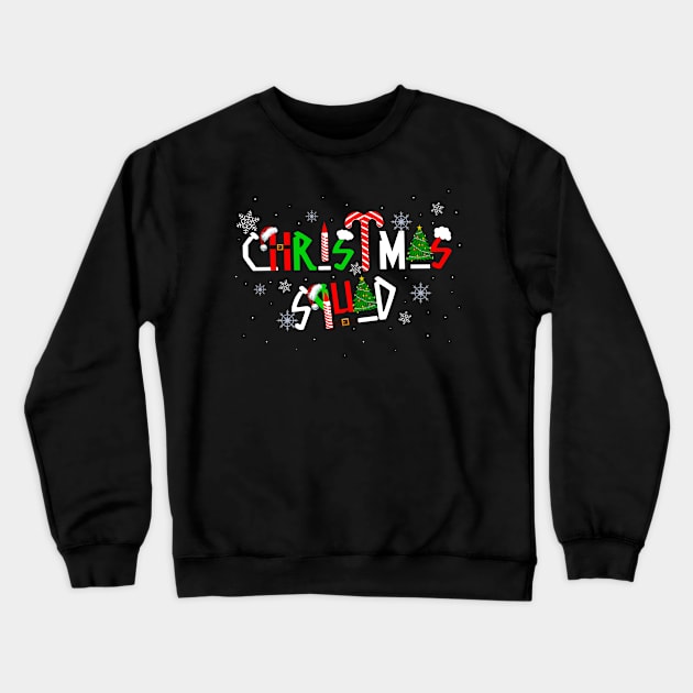 Christmas Squad Family Matching Santa Xmas Tree Candy Decor Crewneck Sweatshirt by johnbbmerch